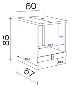 Herdumbauschrank Avila Braun/Weiß