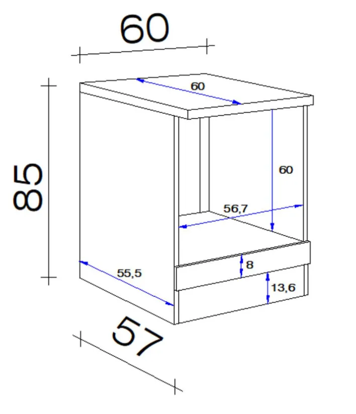 Herdumbauschrank Avila Braun/Weiß