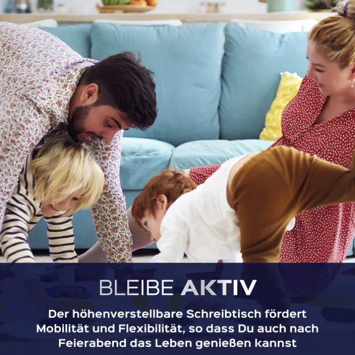 Höhenverstellbarer Schreibtisch BONMEDICO MOVU weiß