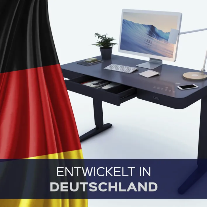 Höhenverstellbarer Schreibtisch BONMEDICO MOVU weiß