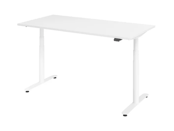 Höhenverstellbarer Schreibtisch 160 x 80 cm Weiß