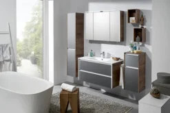 Highboard 33.3 x 78.4 x 33.3 cm Glas Metallic matt