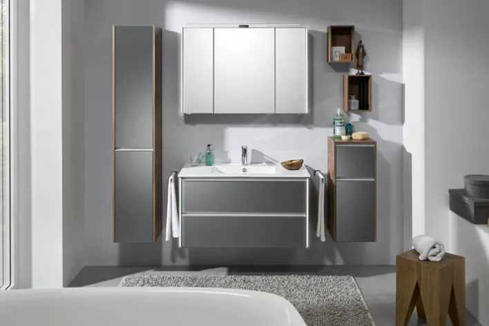 Highboard 33.3 x 78.4 x 33.3 cm Glas Metallic matt