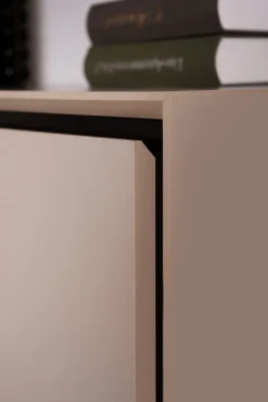 Highboard ARONA 90 x 140 cm sandfarben/schwarz