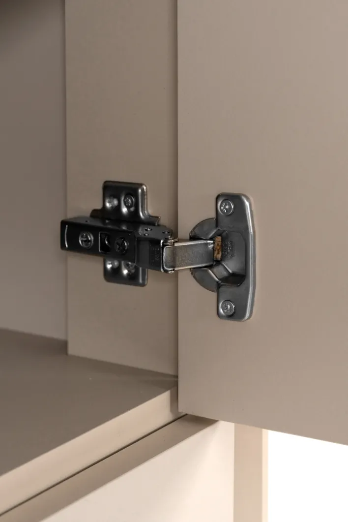 Highboard ARONA 90 x 140 cm sandfarben/schwarz