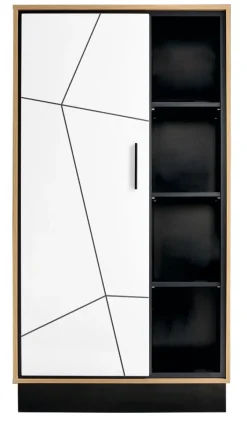 Highboard BROLO 85,4 x 160,5 weiß/ schwarz