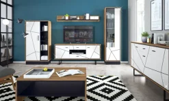 Highboard BROLO 85,4 x 160,5 weiß/ schwarz