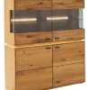 Highboard COMO 123 x 137 cm Wildeiche / Glas