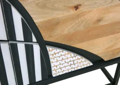 Highboard DAKOTA 100 x 110 cm Mango Massivholz natur, weiß, weiß-schwarz, Wiener Geflecht