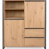 Highboard DENVER 120 x 140 cm braun/ grau