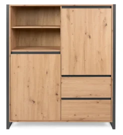 Highboard DENVER 120 x 140 cm braun/ grau