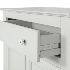 Highboard EVA 93 x 150 cm Kiefer teilmassiv nebelweißes Finish