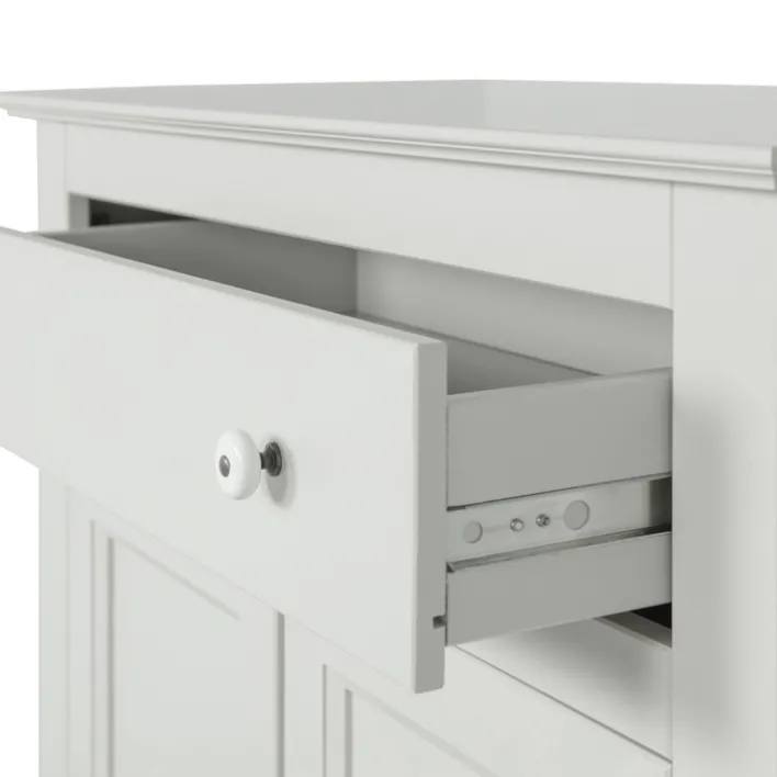 Highboard EVA 93 x 150 cm Kiefer teilmassiv nebelweißes Finish