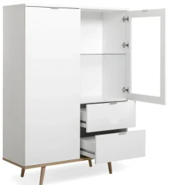 Highboard GÖTEBORG 100 x 140 cm weiß/ braun