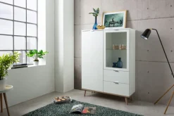 Highboard GÖTEBORG 100 x 140 cm weiß/ braun