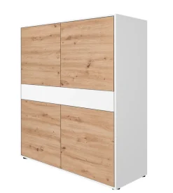 Highboard JOHN 120 x 120 cm Weiß/ Eiche Artisan Oak