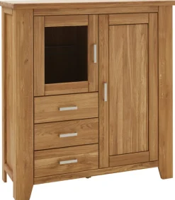 Highboard LOFT 131 x 139 cm Eiche braun