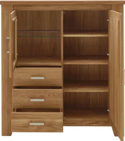 Highboard LOFT 131 x 139 cm Eiche braun