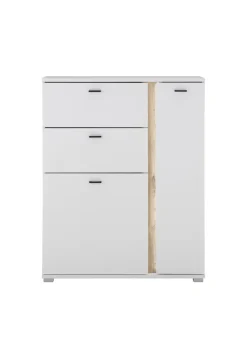 Highboard LONG ISLAND 125 cm weiß/ Wotan Eiche