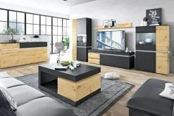 Highboard LUCI 90,4 x 146 cm Eiche grau