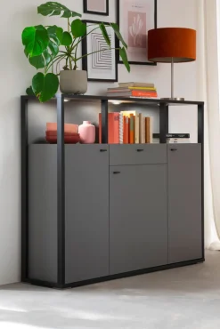 Highboard LUXOR 145 x 121 cm Royal grau/ anthrazit