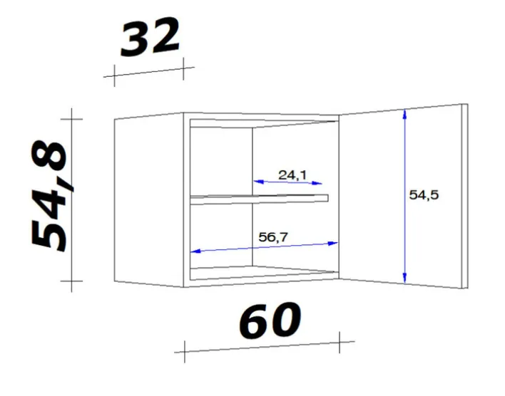 Hängeschrank Avila Lancelot Oak/Magnolia matt ca. 60cm