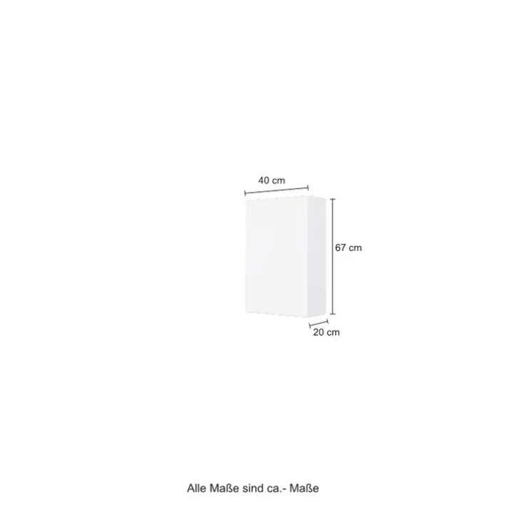 Hängeschrank BAABE 40 x 64 cm Weiß matt