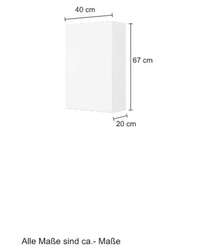 Hängeschrank BAABE 40 x 64 cm Weiß matt