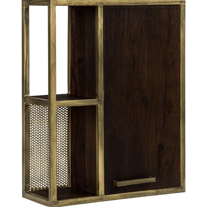 Hängeschrank GOLDEN BATH 52 x 66 cm Braun/ Goldfarbig