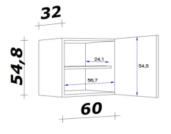 Hängeschrank LUKE Sonoma Eiche /weiß 60 cm