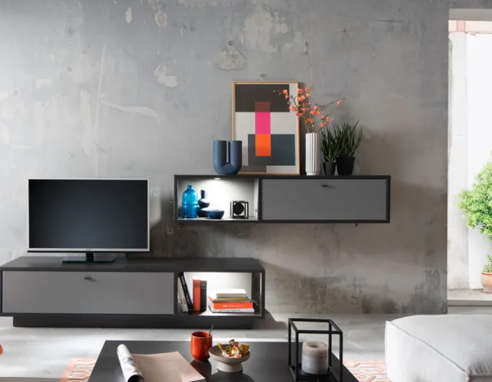 Hängeschrank LUXOR 156 x 34 cm Royal grau/ anthrazit