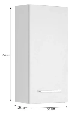 Hängeschrank PARIS 30 x 64 cm Graphit/ Wotan Eiche