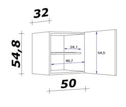 Hängeschrank PETE Grau/Weiß ca. 50 x 54 x 32 cm