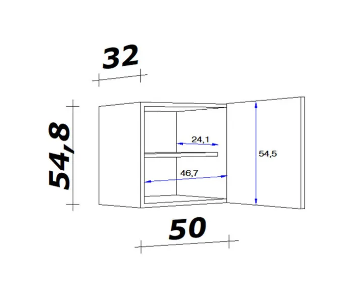 Hängeschrank PETE Grau/Weiß ca. 50 x 54 x 32 cm
