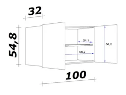 Hängeschrank RALPH San Remo Eiche /grau 100 cm