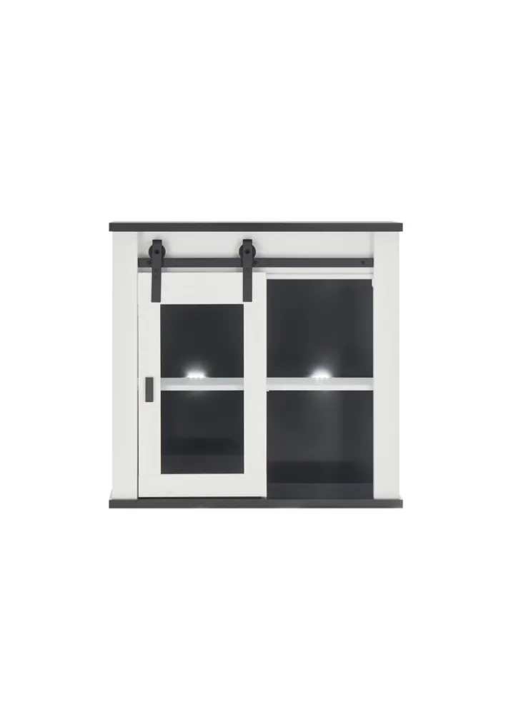 Hängeschrank SHERWOOD ca. 93 x 90 x 31 cm Pinie Weiss Dekor