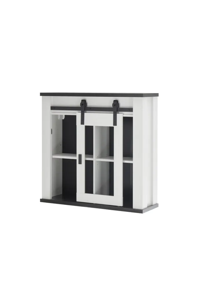 Hängeschrank SHERWOOD ca. 93 x 90 x 31 cm Pinie Weiss Dekor