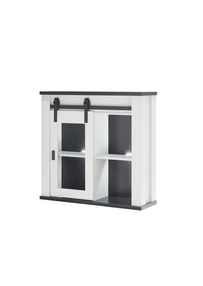 Hängeschrank SHERWOOD ca. 93 x 90 x 31 cm Pinie Weiss Dekor