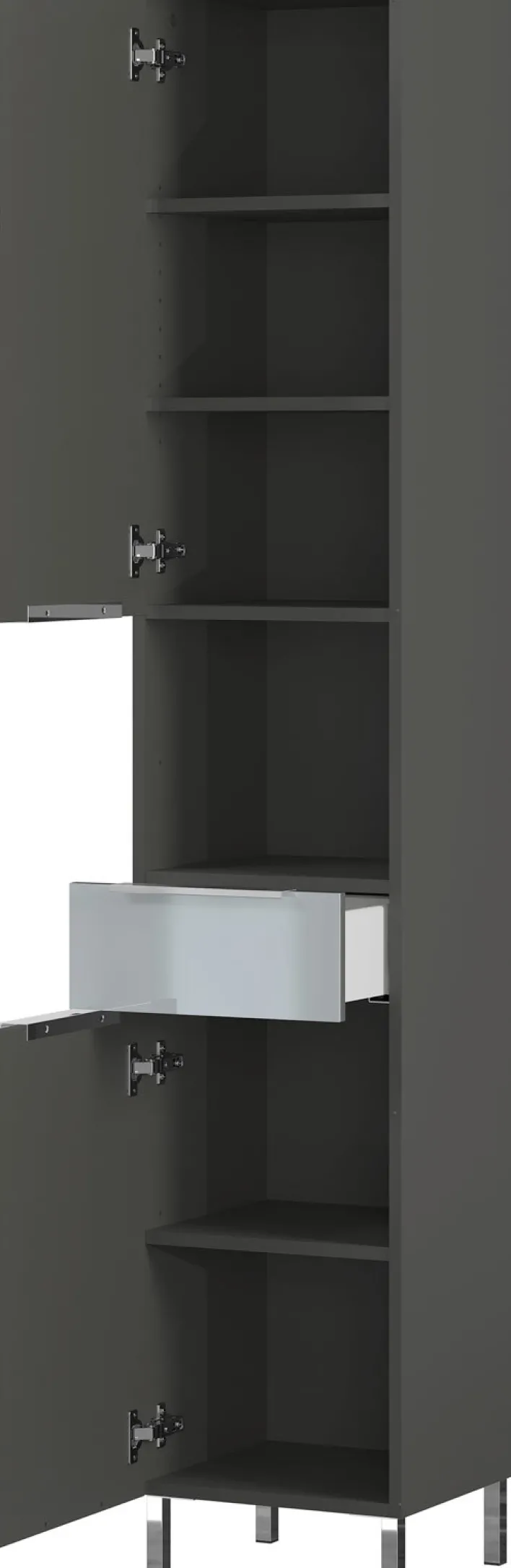 Hochschrank CORUS Graphit/ silbergrau