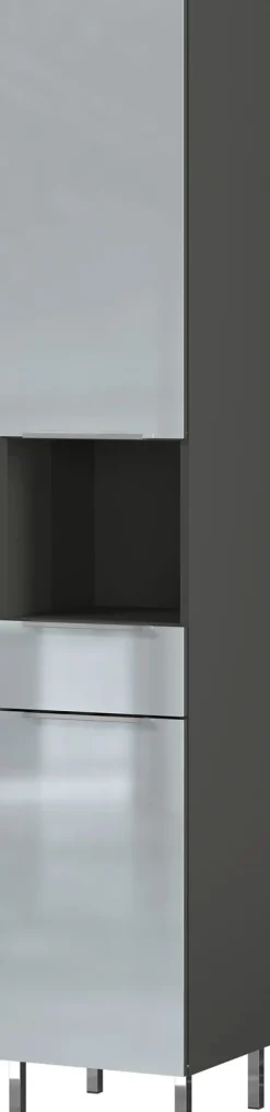 Hochschrank CORUS Graphit/ silbergrau
