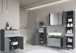 Hochschrank CORUS Graphit/ silbergrau