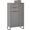 Hochschrank DENVER Grau Matt/Evoke Eiche Nachbildung ca 38cm