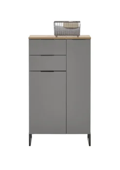 Hochschrank DENVER Grau Matt/Evoke Eiche Nachbildung ca 38cm