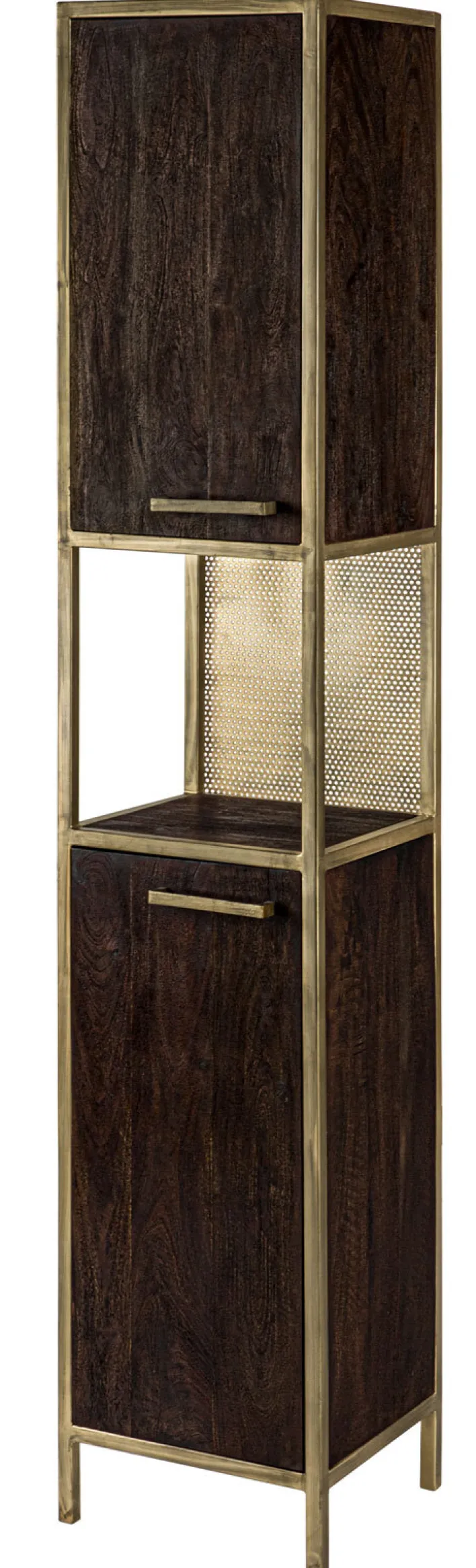 Hochschrank GOLDEN BATH 34,5 x 190 cm Braun/ Goldfarbig