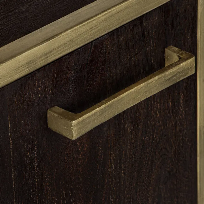 Hochschrank GOLDEN BATH 34,5 x 190 cm Braun/ Goldfarbig