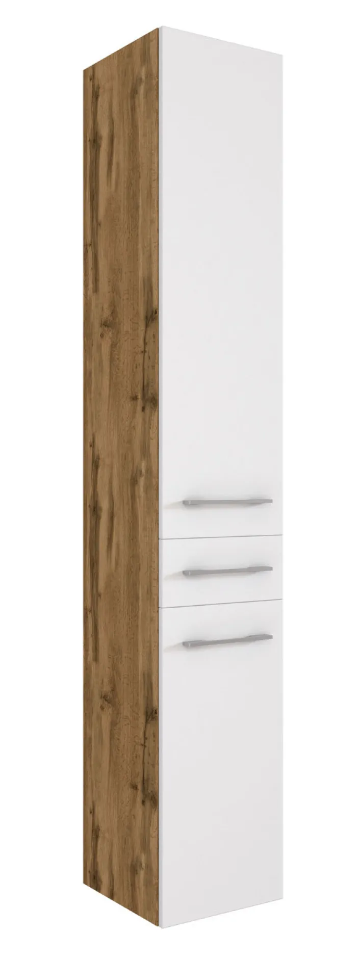 Hochschrank LIVORNO 30 x 180 cm Wotan Eiche/ Weiß matt