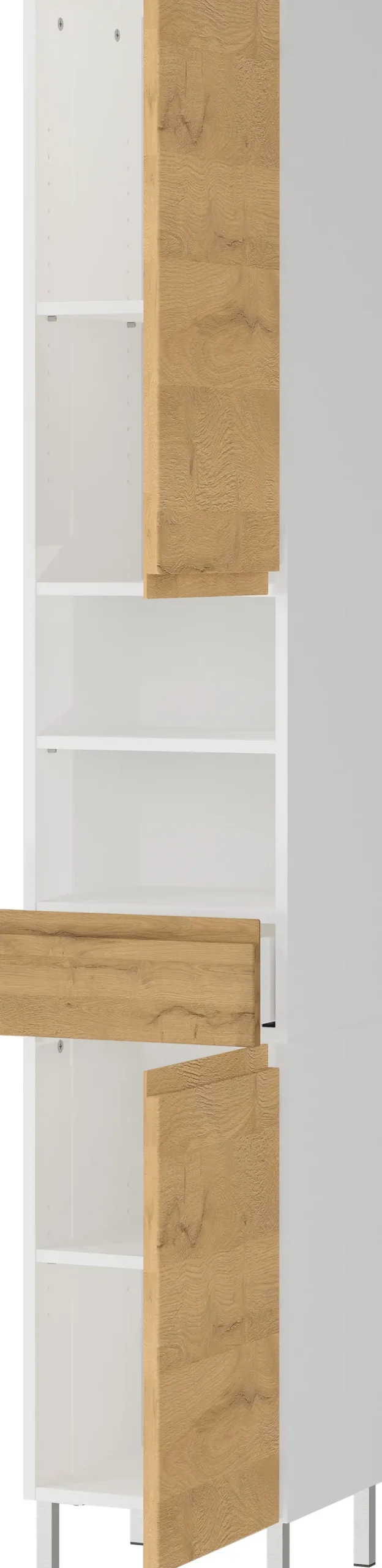 Hochschrank SOPHIE 34x190x34 cm weiß/Grandson-Eiche Nb.