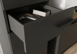 Hochschrank YONKERS 34 x 190 cm Graphit/ Navarra Eiche