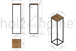 holz4home Blumenständer 21 x 70 cm Eiche natur geölt