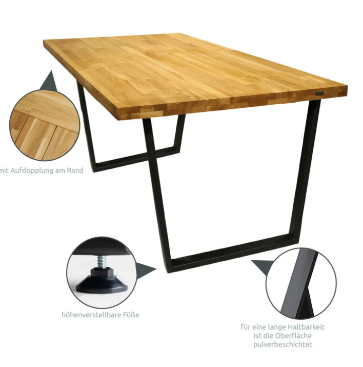 holz4home Esstisch 180 x 100 cm Eiche Massivholz